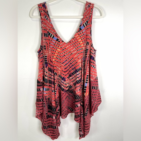 Free People Daydreamer Trapeze Asymmetric Tunic Tank Size L Boho Hippie‎ Gypsy - Picture 1 of 6